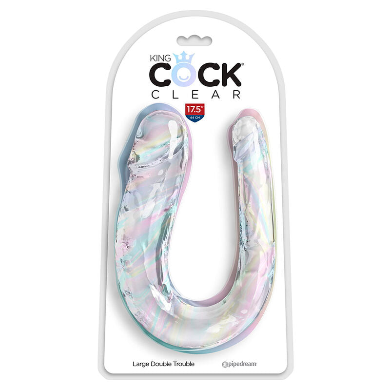 KING COCK - DOUBLE TROUBLE DOUBLE DILDO 44 CM CLEAR - My naughty haven #