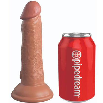 KING COCK - ELITE REALISTIC DILDO VIBRATING & SILICONE 15.2 CM CARAMEL - My naughty haven #
