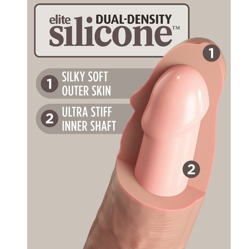 KING COCK - ELITE REALISTIC DILDO VIBRATOR & SILICONE REMOTE CONTROL 17.8 CM - My naughty haven #