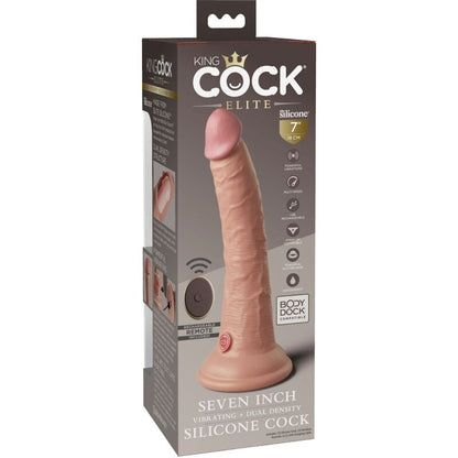 KING COCK - ELITE REALISTIC DILDO VIBRATOR & SILICONE REMOTE CONTROL 17.8 CM - My naughty haven #