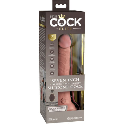 KING COCK - ELITE REALISTIC DILDO VIBRATOR & SILICONE REMOTE CONTROL 17.8 CM - My naughty haven #