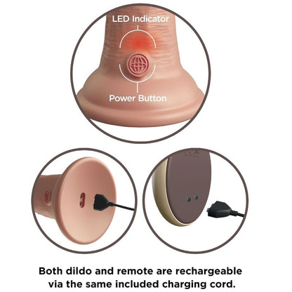 KING COCK - ELITE REALISTIC DILDO VIBRATOR & SILICONE REMOTE CONTROL 23 CM - My naughty haven #