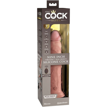 KING COCK - ELITE REALISTIC DILDO VIBRATOR & SILICONE REMOTE CONTROL 23 CM - My naughty haven #