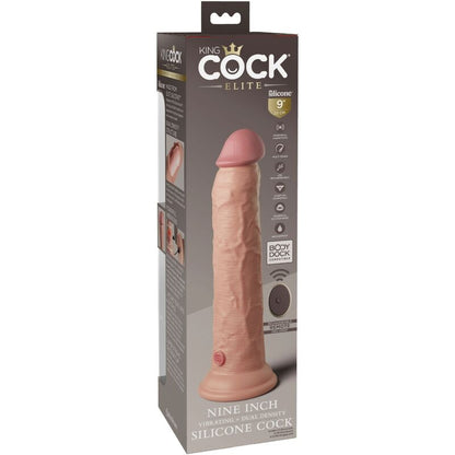 KING COCK - ELITE REALISTIC DILDO VIBRATOR & SILICONE REMOTE CONTROL 23 CM - My naughty haven #