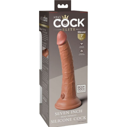 KING COCK - ELITE REALISTIC SILICONE DILDO 17.8 CM CARAMEL - My naughty haven #
