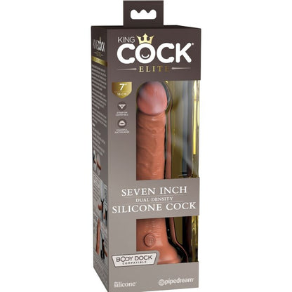 KING COCK - ELITE REALISTIC SILICONE DILDO 17.8 CM CARAMEL - My naughty haven #