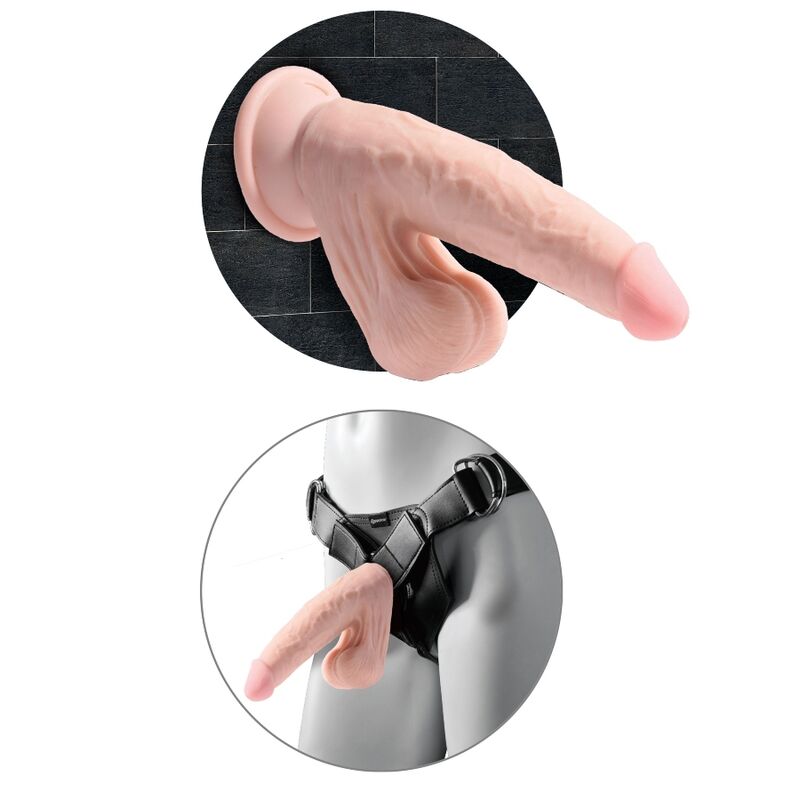 KING COCK - PLUS 3D DILDO SWINGING BALLS 12.7 CM - My naughty haven #