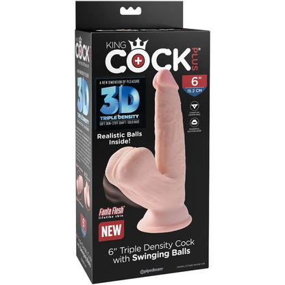 KING COCK - PLUS 3D DILDO SWINGING BALLS 12.7 CM - My naughty haven #