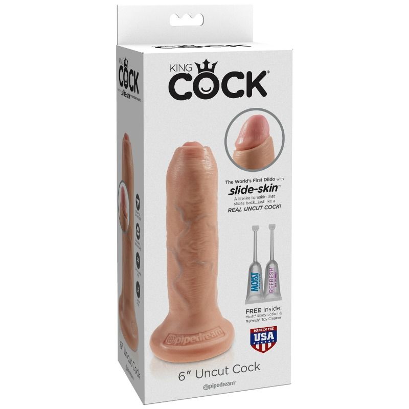 KING COCK - REALISTIC DILDO UNCUT FLESH 15 CM - My naughty haven #