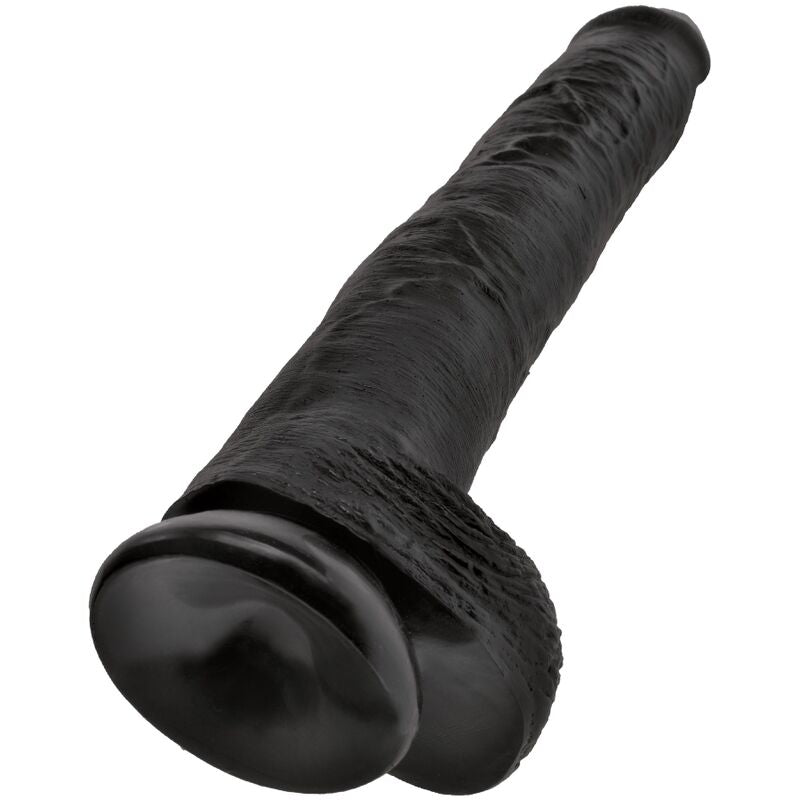 KING COCK - REALISTIC PENIS WITH BALLS 30.5 CM BLACK - My naughty haven #
