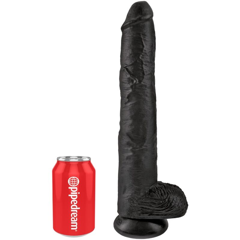 KING COCK - REALISTIC PENIS WITH BALLS 30.5 CM BLACK - My naughty haven #