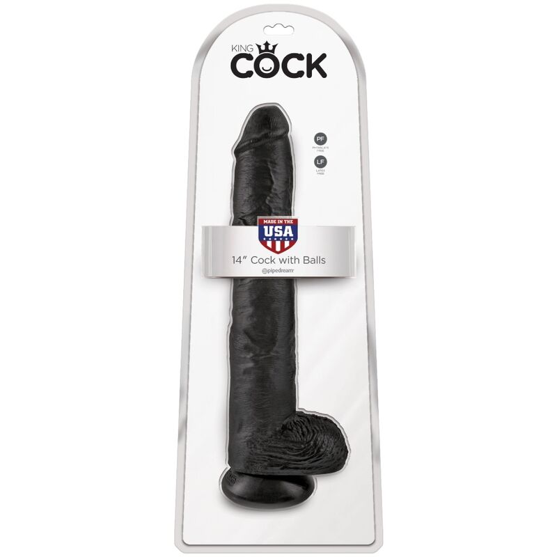 KING COCK - REALISTIC PENIS WITH BALLS 30.5 CM BLACK - My naughty haven #