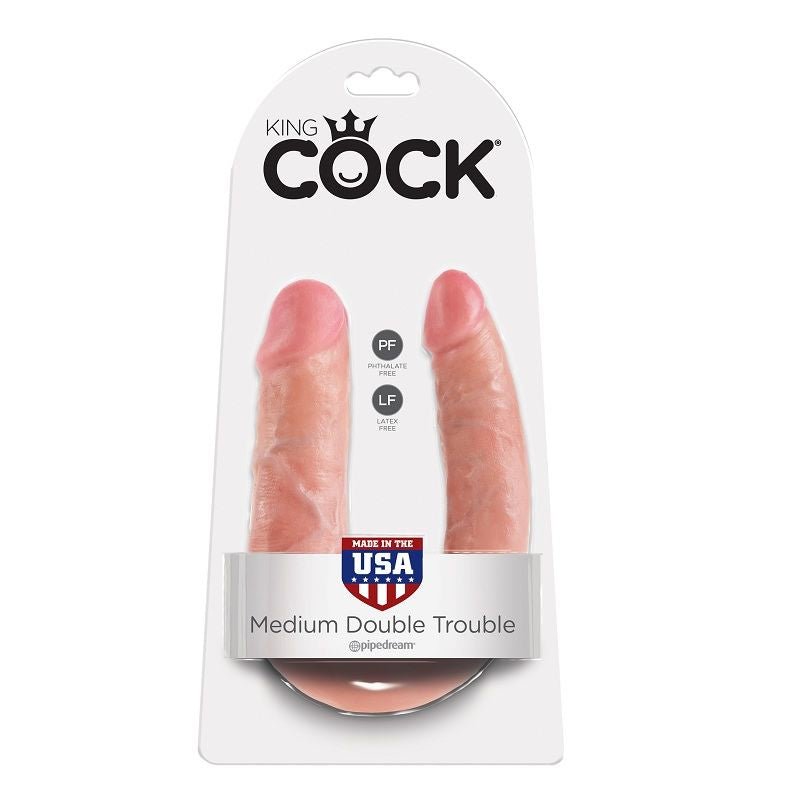 KING COCK - U-SHAPED MEDIUM DOUBLE TROUBLE FLESH 13.9 CM - My naughty haven #