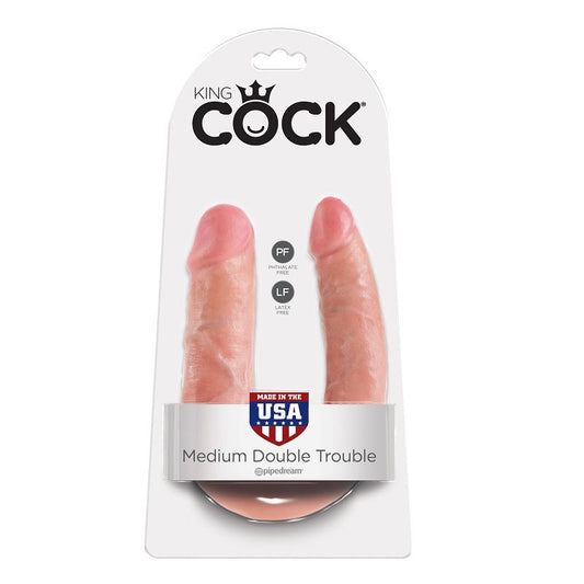 KING COCK - U-SHAPED MEDIUM DOUBLE TROUBLE FLESH 13.9 CM - My naughty haven #