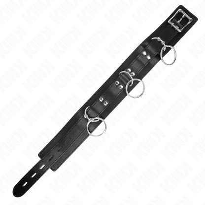KINK - 3 RING SLAVERY NECKLACE WITH STRAP 80 CM 53 X 5 CM - My naughty haven #