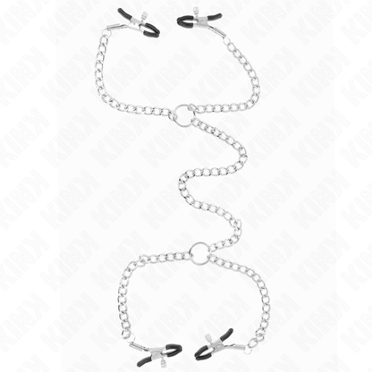 KINK - 4 CHAIN NIPPLE CLAMPS 32 CM WITH LITTLE CHAINS 14 CM - My naughty haven #