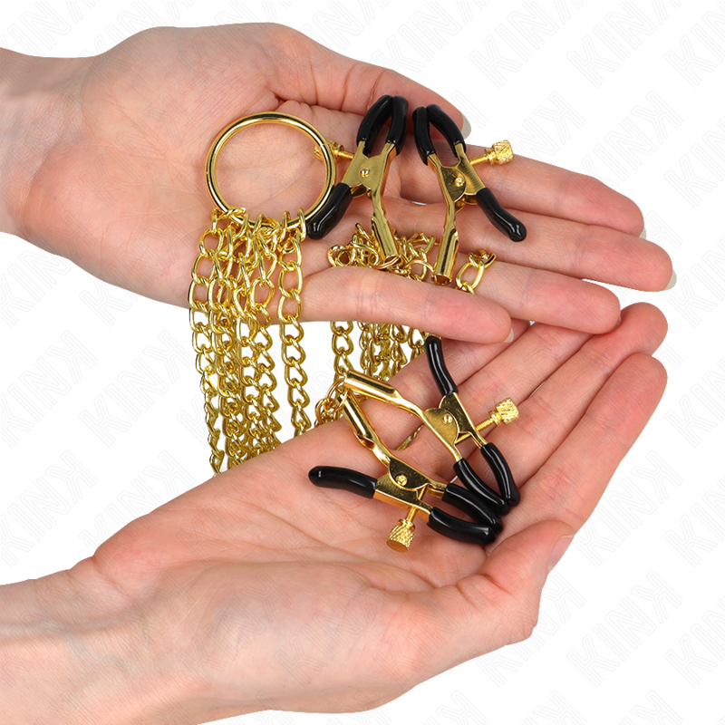 KINK - 4 NIPPLE AND CLIT CLAMPS ADJUSTABLE GOLD - My naughty haven #