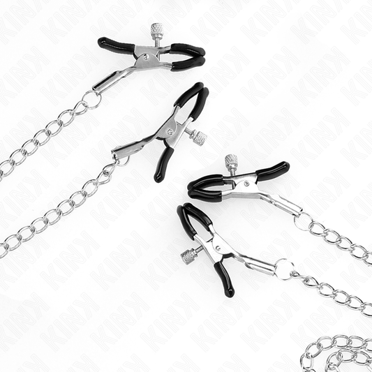 KINK - 4 NIPPLE AND CLIT CLAMPS ADJUSTABLE SILVER - My naughty haven #