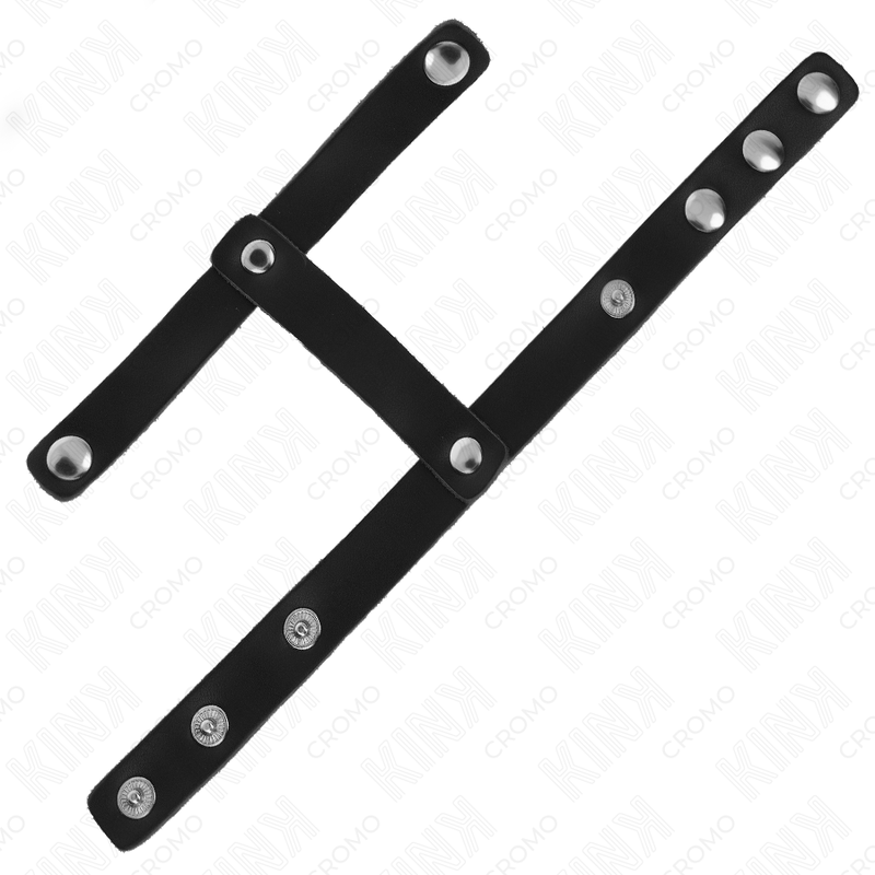 KINK - ADJUSTABLE LEATHER PENIS RING AND BALL DIVIDER STRAP - My naughty haven #