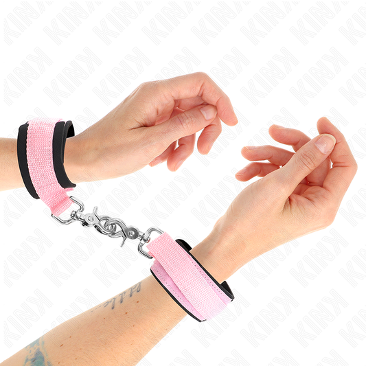 KINK - ADJUSTABLE NEOPRENE WRIST RESTRAINTS PINK ADJUSTABLE 22-34 CM - My naughty haven #