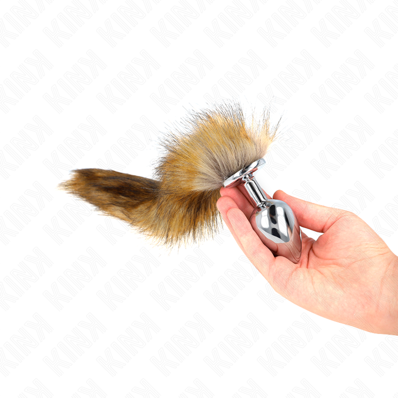 KINK - ANAL PLUG SIZE L 10 X 4 CM WITH SYNTHETIC TAIL 40 CM BROWN - My naughty haven #