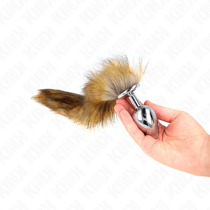 KINK - ANAL PLUG SIZE L 10 X 4 CM WITH SYNTHETIC TAIL 40 CM BROWN - My naughty haven #
