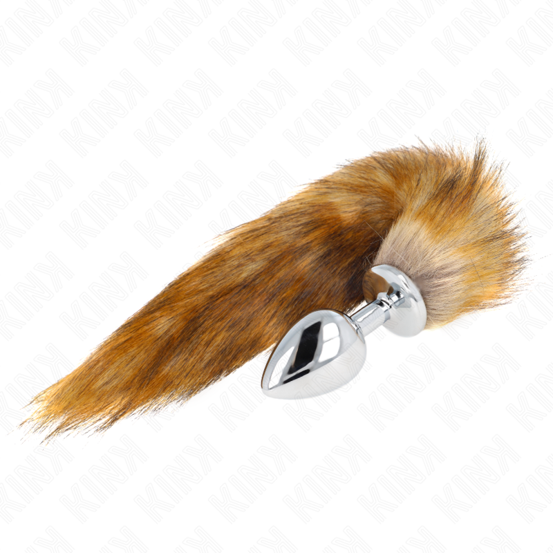 KINK - ANAL PLUG SIZE L 10 X 4 CM WITH SYNTHETIC TAIL 40 CM BROWN - My naughty haven #