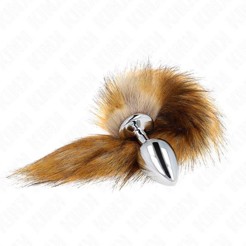 KINK - ANAL PLUG SIZE L 10 X 4 CM WITH SYNTHETIC TAIL 40 CM BROWN - My naughty haven #