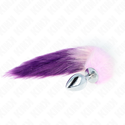 KINK - ANAL PLUG SIZE L 10 X 4 CM WITH SYNTHETIC TAIL 40 CM PURPLE - My naughty haven #