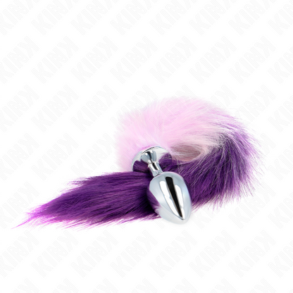 KINK - ANAL PLUG SIZE L 10 X 4 CM WITH SYNTHETIC TAIL 40 CM PURPLE - My naughty haven #
