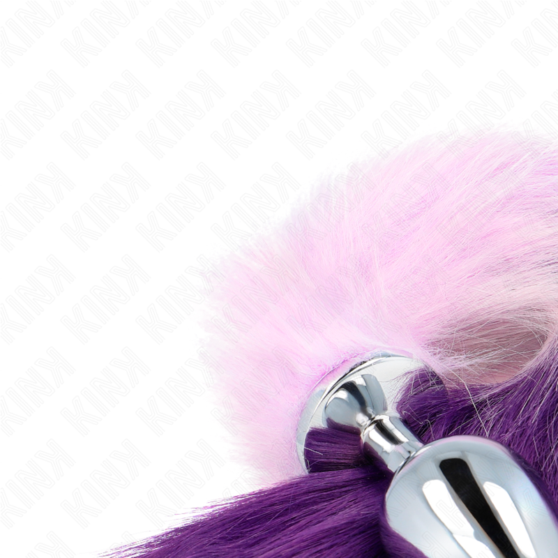KINK - ANAL PLUG SIZE L 10 X 4 CM WITH SYNTHETIC TAIL 40 CM PURPLE - My naughty haven #