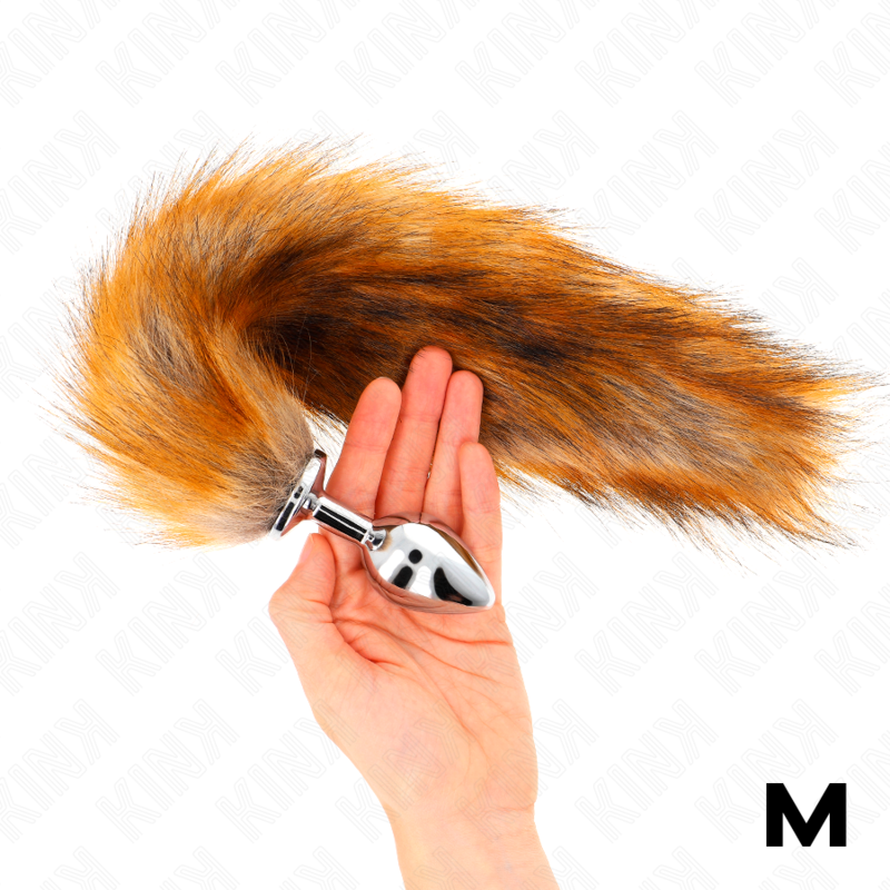 KINK - ANAL PLUG SIZE M 8 X 3.5 CM WITH SYNTHETIC TAIL 40 CM BROWN - My naughty haven #