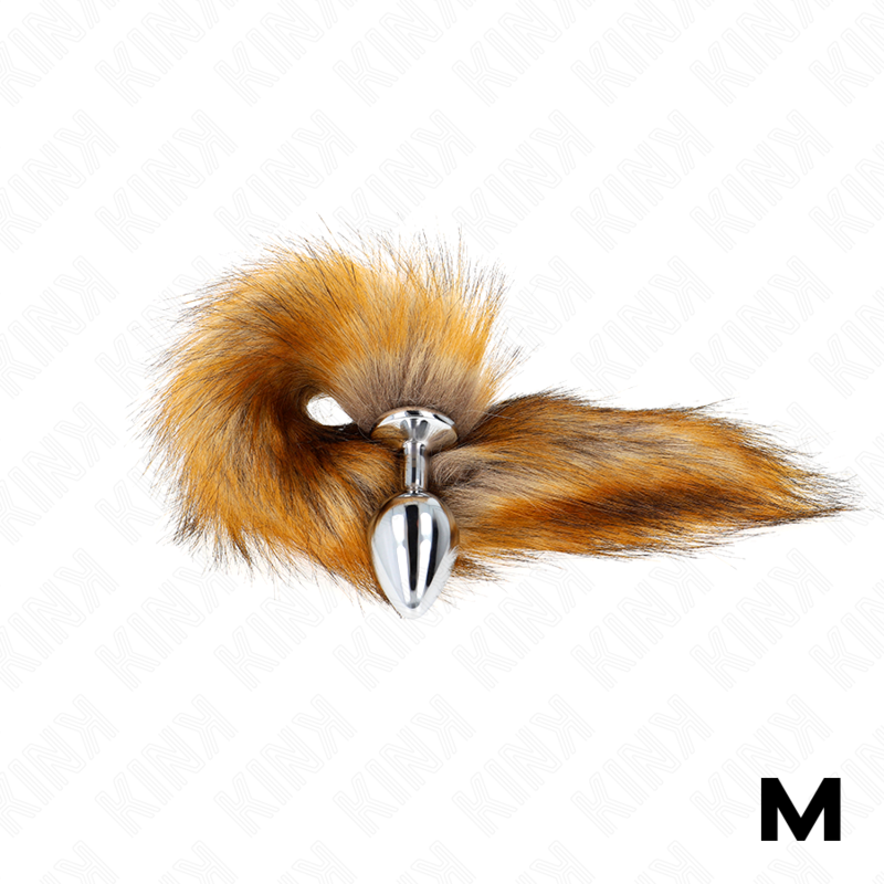 KINK - ANAL PLUG SIZE M 8 X 3.5 CM WITH SYNTHETIC TAIL 40 CM BROWN - My naughty haven #