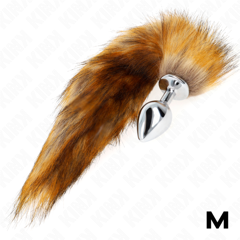 KINK - ANAL PLUG SIZE M 8 X 3.5 CM WITH SYNTHETIC TAIL 40 CM BROWN - My naughty haven #