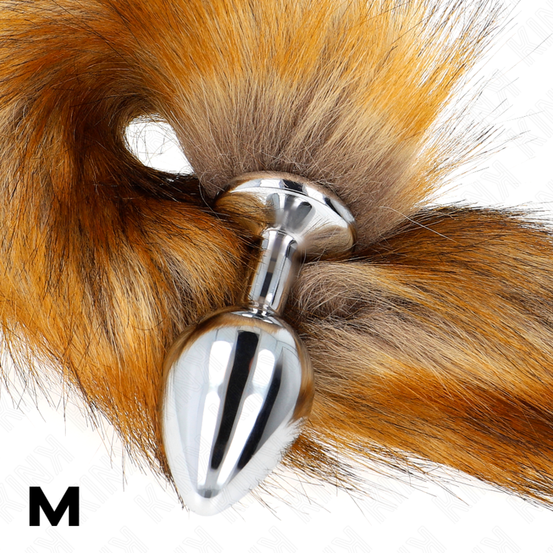KINK - ANAL PLUG SIZE M 8 X 3.5 CM WITH SYNTHETIC TAIL 40 CM BROWN - My naughty haven #