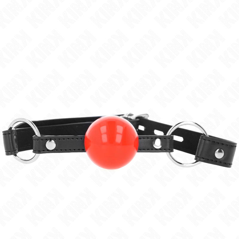KINK - BALL 4 CM GAG WITH LOCK RED BALL BLACK STRAP 60 x 2 CM - My naughty haven #