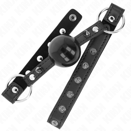 KINK - BALL 4 CM GAG WITH TIP RIVET AND SNAP LOCK 65 x 2 CM - My naughty haven #