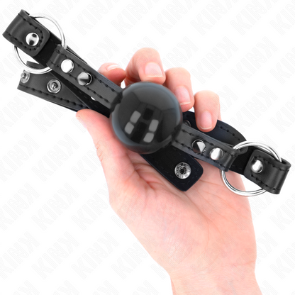 KINK - BALL 4 CM GAG WITH TIP RIVET AND SNAP LOCK 65 x 2 CM - My naughty haven #