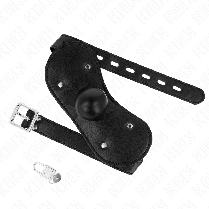 KINK - BALL GAG MOUTH MASK WITH LOCK ADJUSTABLE 42-60 CM - My naughty haven #