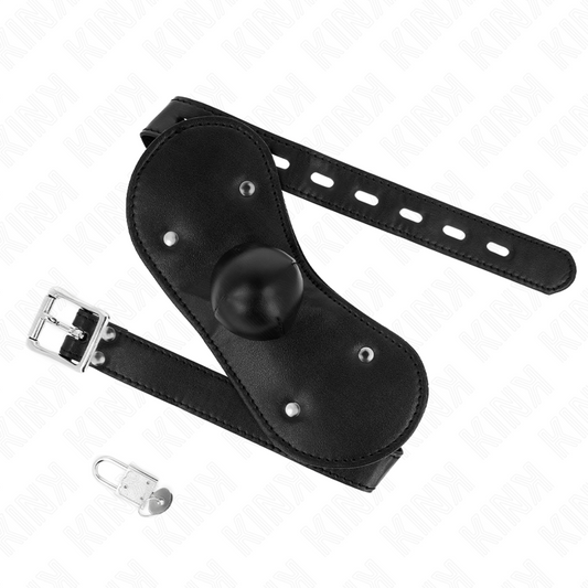KINK - BALL GAG MOUTH MASK WITH LOCK ADJUSTABLE 42-60 CM - My naughty haven #