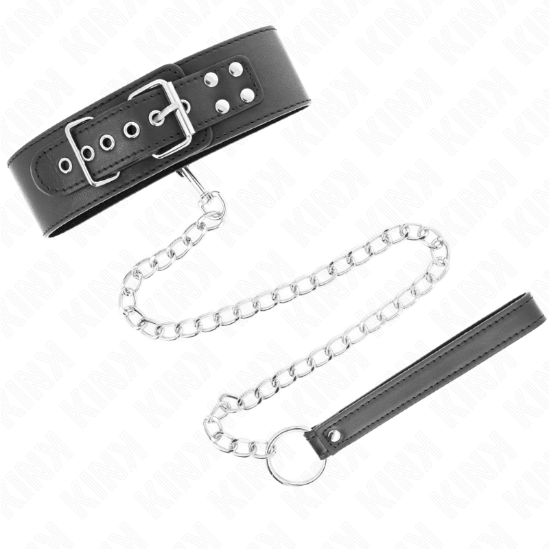 KINK - BASIC MODEL COLLAR WITH LEASH 65 CM MODEL 0 - My naughty haven #