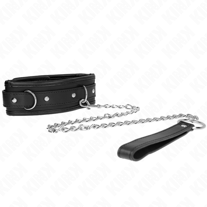 KINK - BASIC MODEL COLLAR WITH LEASH 65 CM MODEL 1 53 X 6 CM - My naughty haven #