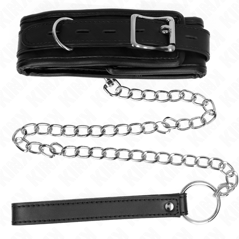 KINK - BASIC MODEL COLLAR WITH LEASH 65 CM MODEL 1 53 X 6 CM - My naughty haven #