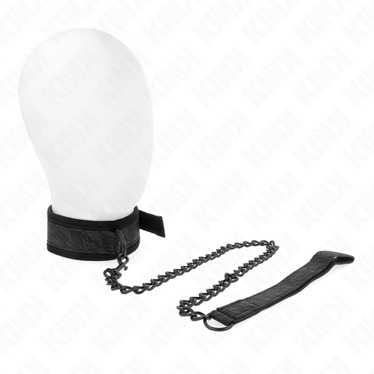 KINK - BASIC MODEL COLLAR WITH LEASH 77 CM MODEL 5 AJUSTABLE 34-54 CM X 5 CM - My naughty haven #