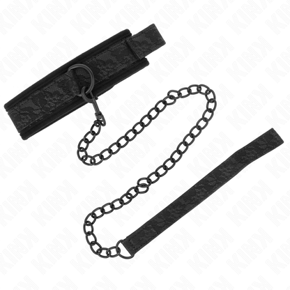 KINK - BASIC MODEL COLLAR WITH LEASH 77 CM MODEL 5 AJUSTABLE 34-54 CM X 5 CM - My naughty haven #
