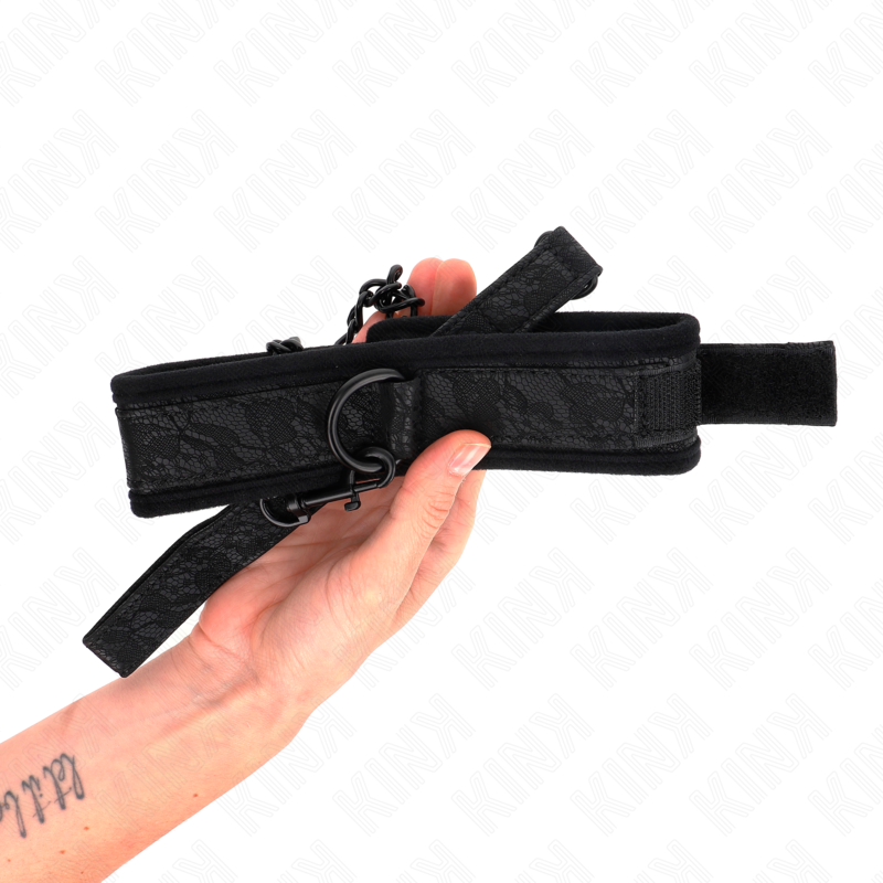 KINK - BASIC MODEL COLLAR WITH LEASH 77 CM MODEL 5 AJUSTABLE 34-54 CM X 5 CM - My naughty haven #