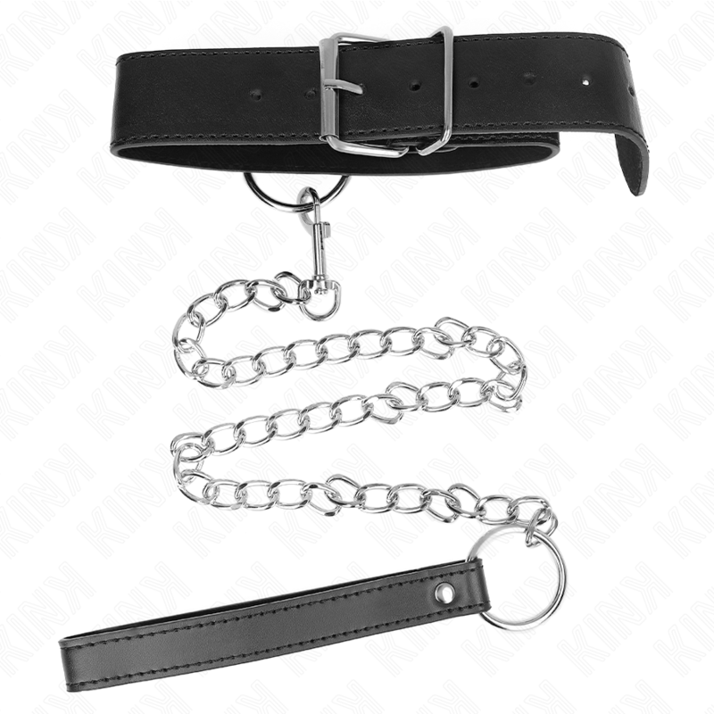 KINK - BASIC MODEL COLLAR WITH LEASH MODEL 4 ADJUSTABLE 36-43 CM - My naughty haven #