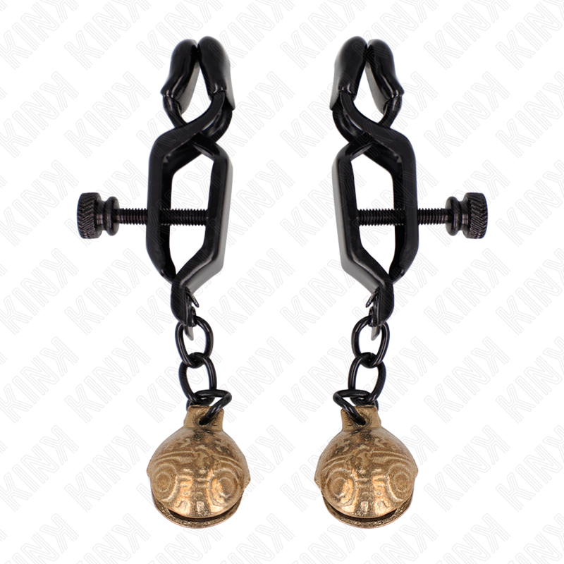 KINK - BELL JAW STYLE NIPPLE CLAMPS BLACK 7 CM - My naughty haven #