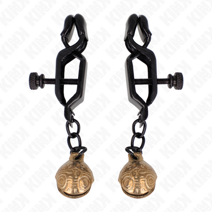 KINK - BELL JAW STYLE NIPPLE CLAMPS BLACK 7 CM - My naughty haven #