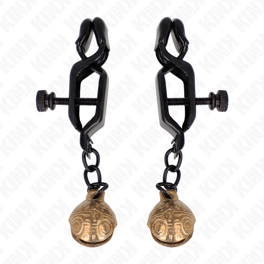 KINK - BELL JAW STYLE NIPPLE CLAMPS BLACK 7 CM - My naughty haven #